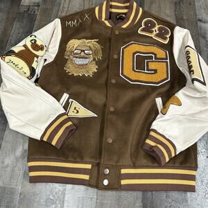 GOODE Varsity Jacket Size Men's Large Embroidered Streetwear Hip Hop